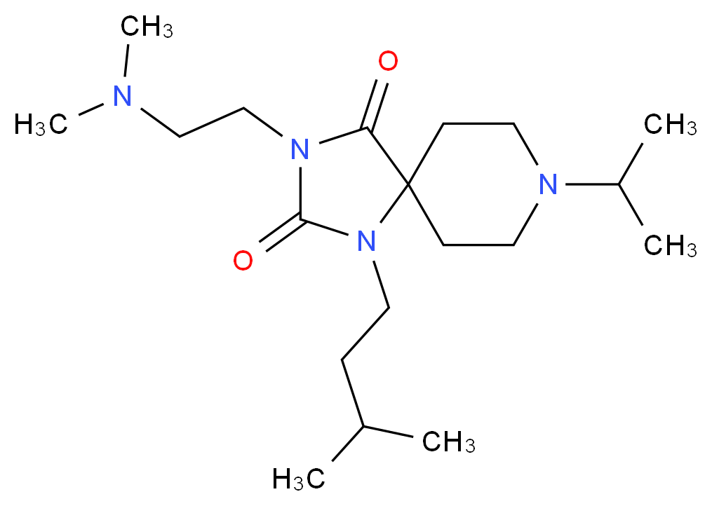 3-[2-(dimethylamino)ethyl]-8-isopropyl-1-(3-methylbutyl)-1,3,8-triazaspiro[4.5]decane-2,4-dione_Molecular_structure_CAS_)
