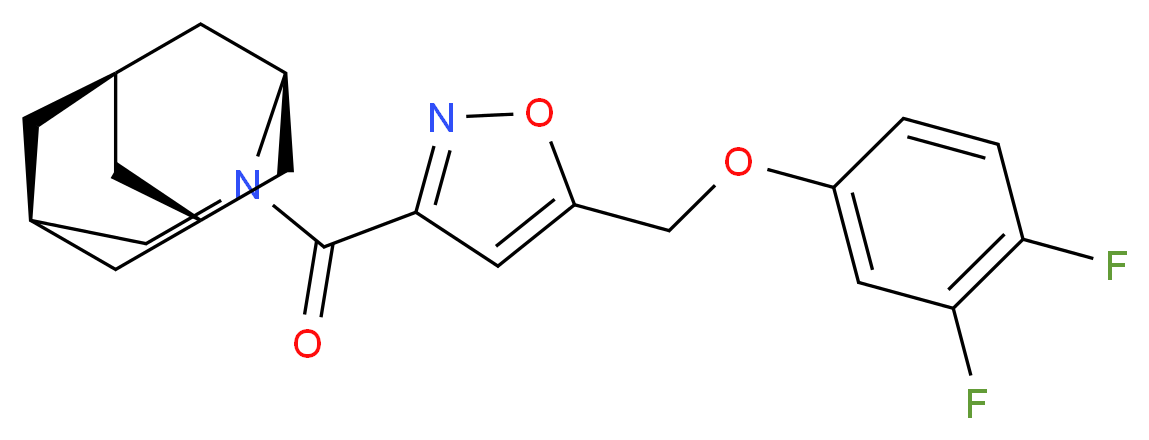 (1R*,3s,6r,8S*)-4-({5-[(3,4-difluorophenoxy)methyl]isoxazol-3-yl}carbonyl)-4-azatricyclo[4.3.1.1~3,8~]undecane_Molecular_structure_CAS_)