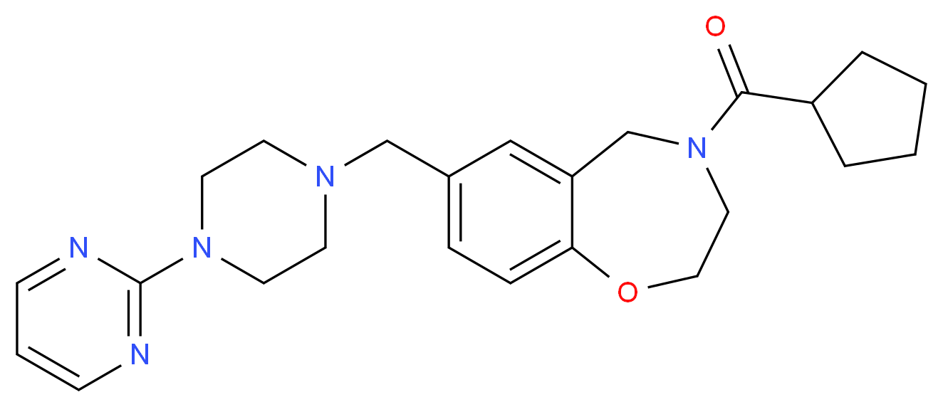 4-(cyclopentylcarbonyl)-7-{[4-(2-pyrimidinyl)-1-piperazinyl]methyl}-2,3,4,5-tetrahydro-1,4-benzoxazepine_Molecular_structure_CAS_)
