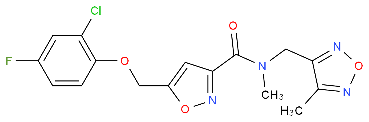 5-[(2-chloro-4-fluorophenoxy)methyl]-N-methyl-N-[(4-methyl-1,2,5-oxadiazol-3-yl)methyl]-3-isoxazolecarboxamide_Molecular_structure_CAS_)