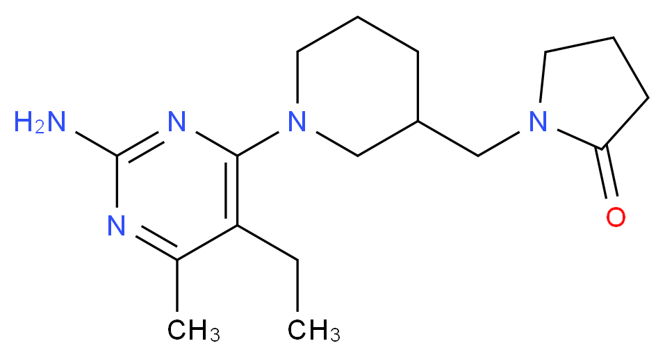 1-{[1-(2-amino-5-ethyl-6-methylpyrimidin-4-yl)piperidin-3-yl]methyl}pyrrolidin-2-one_Molecular_structure_CAS_)
