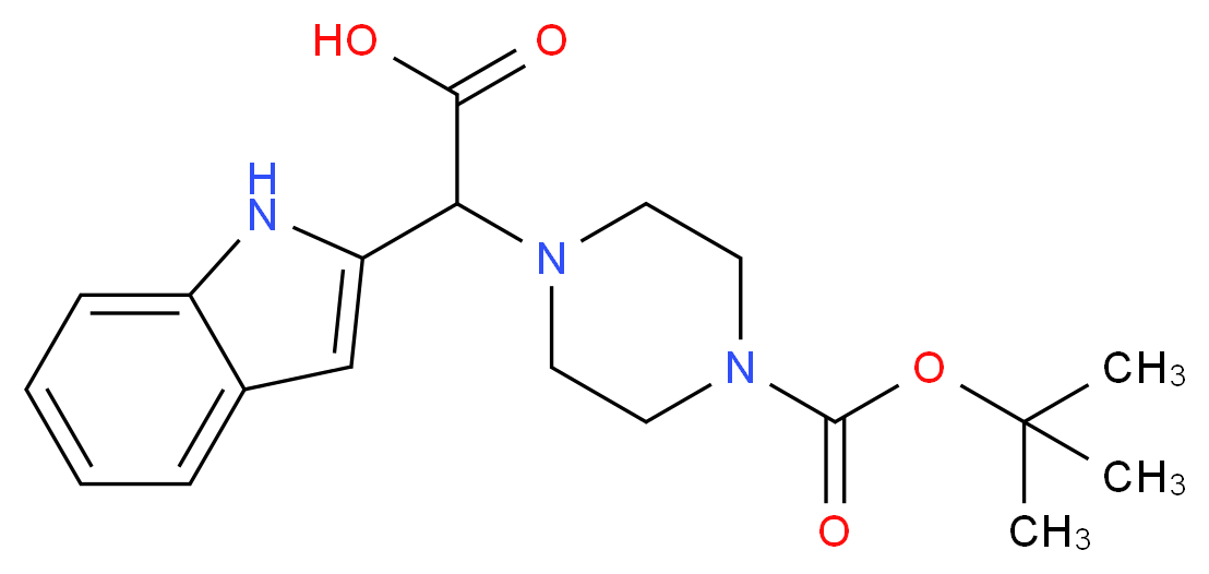 1-BOC-4-[CARBOXY-(1H-INDOL-2-YL)-METHYL]-PIPERAZINE_Molecular_structure_CAS_885275-32-1)