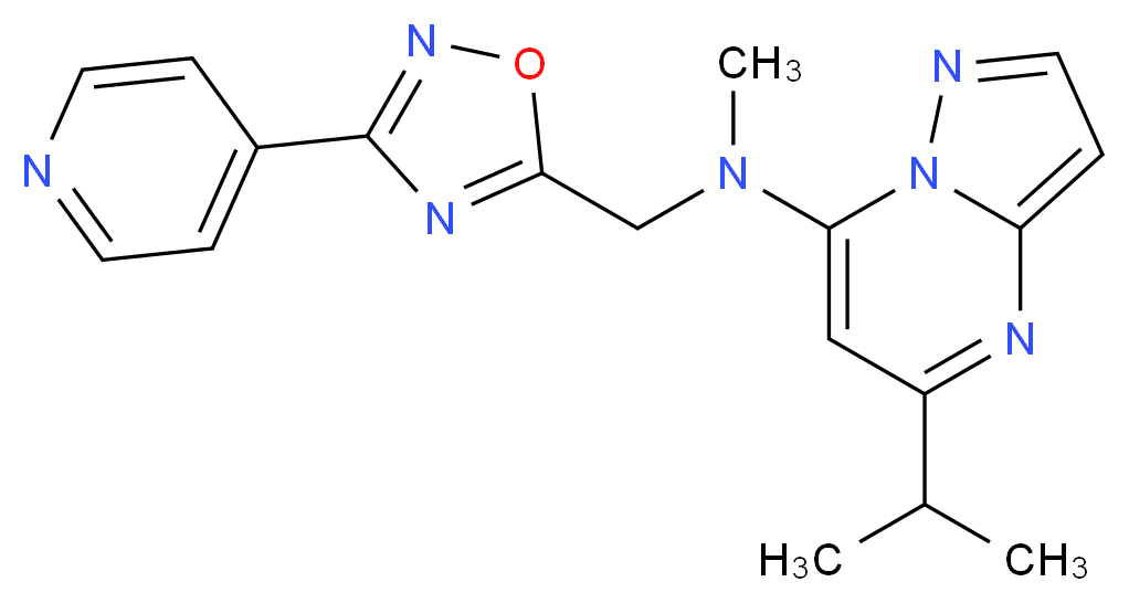 5-isopropyl-N-methyl-N-[(3-pyridin-4-yl-1,2,4-oxadiazol-5-yl)methyl]pyrazolo[1,5-a]pyrimidin-7-amine_Molecular_structure_CAS_)