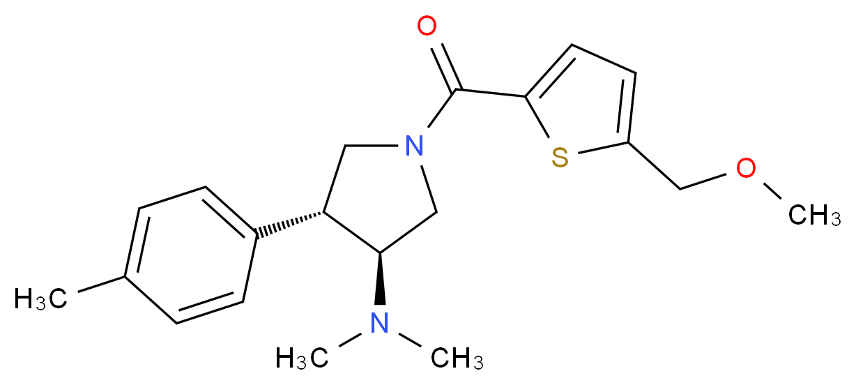 (3S*,4R*)-1-{[5-(methoxymethyl)-2-thienyl]carbonyl}-N,N-dimethyl-4-(4-methylphenyl)-3-pyrrolidinamine_Molecular_structure_CAS_)