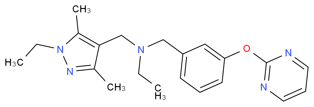 N-[(1-ethyl-3,5-dimethyl-1H-pyrazol-4-yl)methyl]-N-[3-(pyrimidin-2-yloxy)benzyl]ethanamine_Molecular_structure_CAS_)
