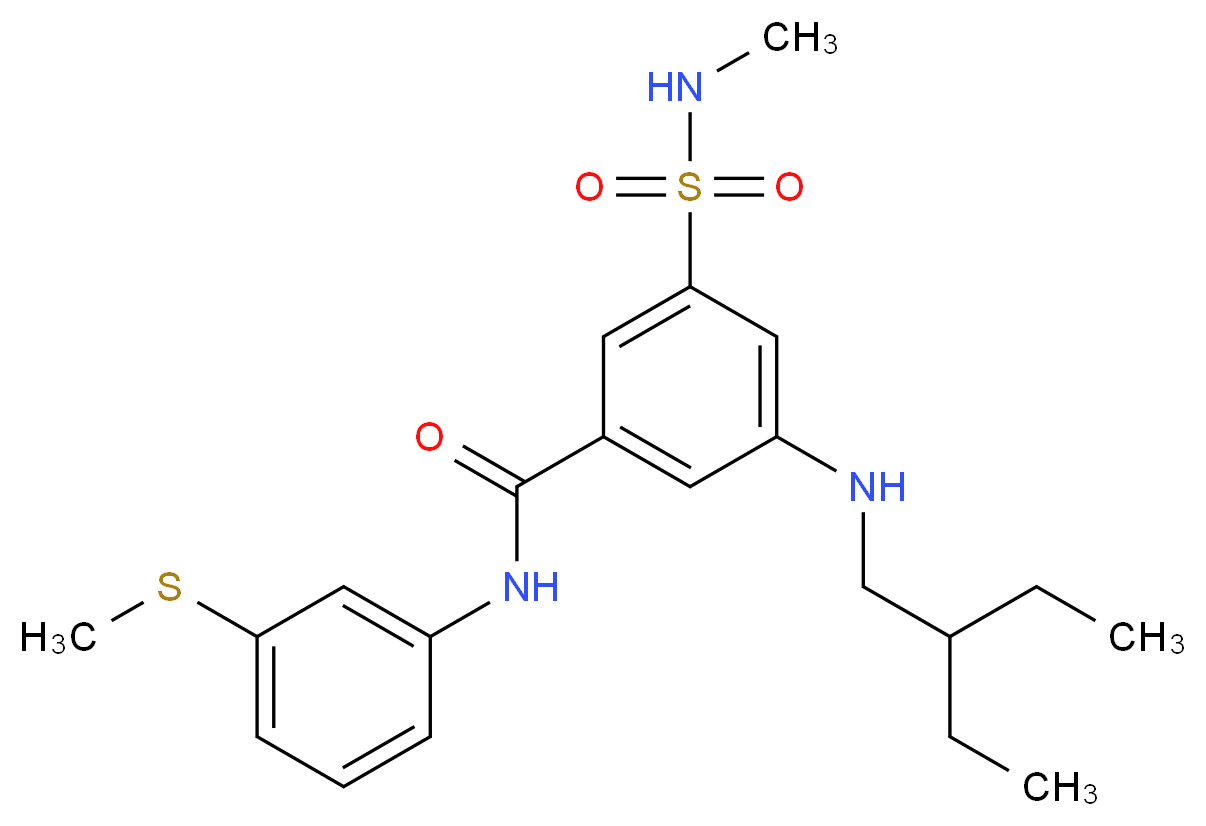 3-[(2-ethylbutyl)amino]-5-[(methylamino)sulfonyl]-N-[3-(methylthio)phenyl]benzamide_Molecular_structure_CAS_)