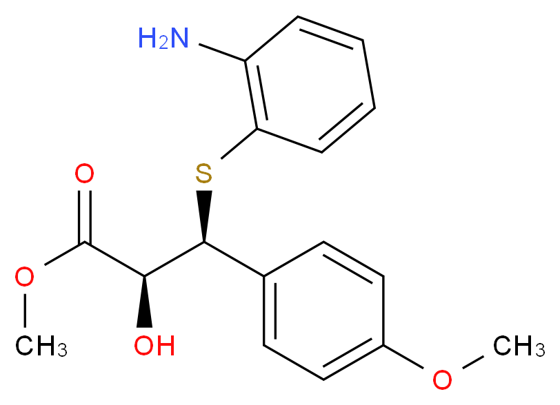 (αS,βS)-β-[(2-Aminophenyl)thio]-α-hydroxy-4-methoxybenzenepropanoic Acid Methyl Ester_Molecular_structure_CAS_99109-07-6)