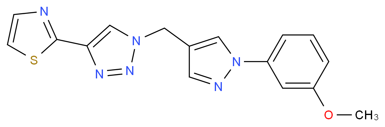 1-{[1-(3-methoxyphenyl)-1H-pyrazol-4-yl]methyl}-4-(1,3-thiazol-2-yl)-1H-1,2,3-triazole_Molecular_structure_CAS_)