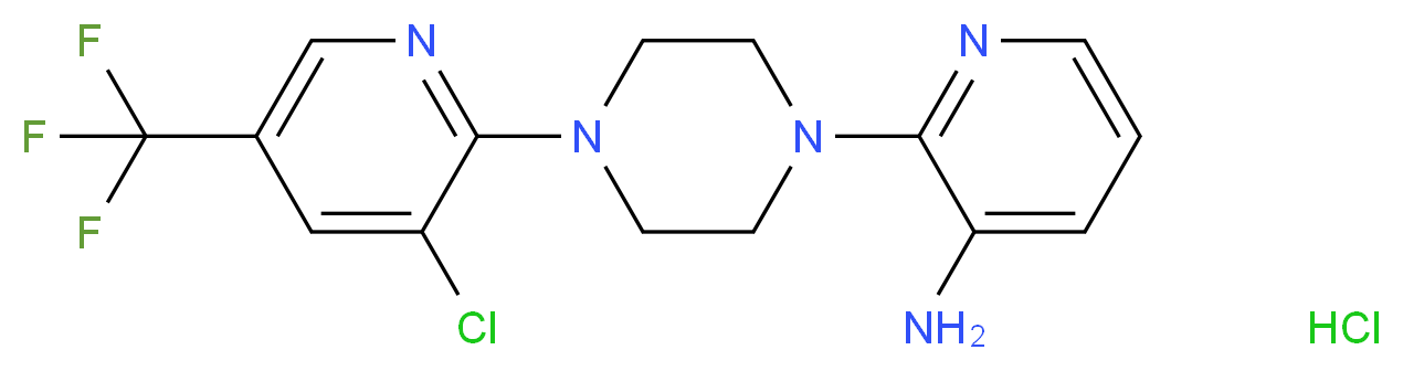 3-Amino-2-[4-[3-chloro-5-(trifluoromethyl)pyridin-2-yl]piperazin-1-yl]pyridine hydrochloride 97%_Molecular_structure_CAS_)