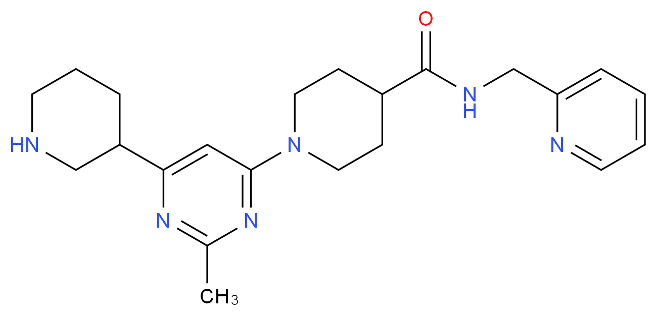 1-(2-methyl-6-piperidin-3-ylpyrimidin-4-yl)-N-(pyridin-2-ylmethyl)piperidine-4-carboxamide_Molecular_structure_CAS_)