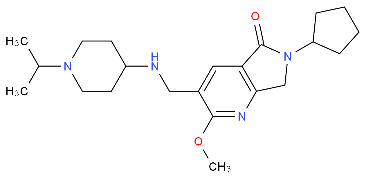 6-cyclopentyl-3-{[(1-isopropylpiperidin-4-yl)amino]methyl}-2-methoxy-6,7-dihydro-5H-pyrrolo[3,4-b]pyridin-5-one_Molecular_structure_CAS_)