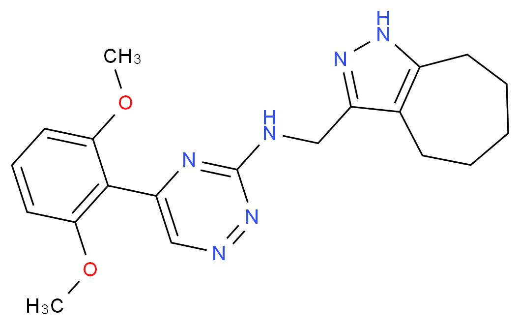 5-(2,6-dimethoxyphenyl)-N-(1,4,5,6,7,8-hexahydrocyclohepta[c]pyrazol-3-ylmethyl)-1,2,4-triazin-3-amine_Molecular_structure_CAS_)
