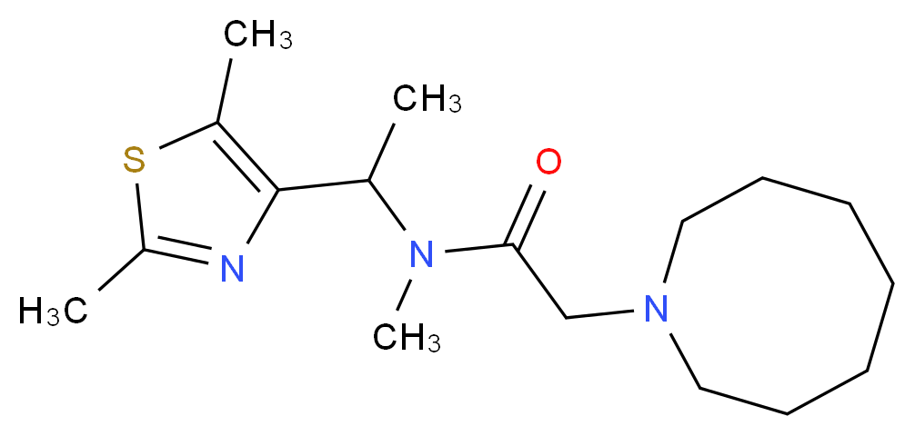 2-(1-azocanyl)-N-[1-(2,5-dimethyl-1,3-thiazol-4-yl)ethyl]-N-methylacetamide_Molecular_structure_CAS_)