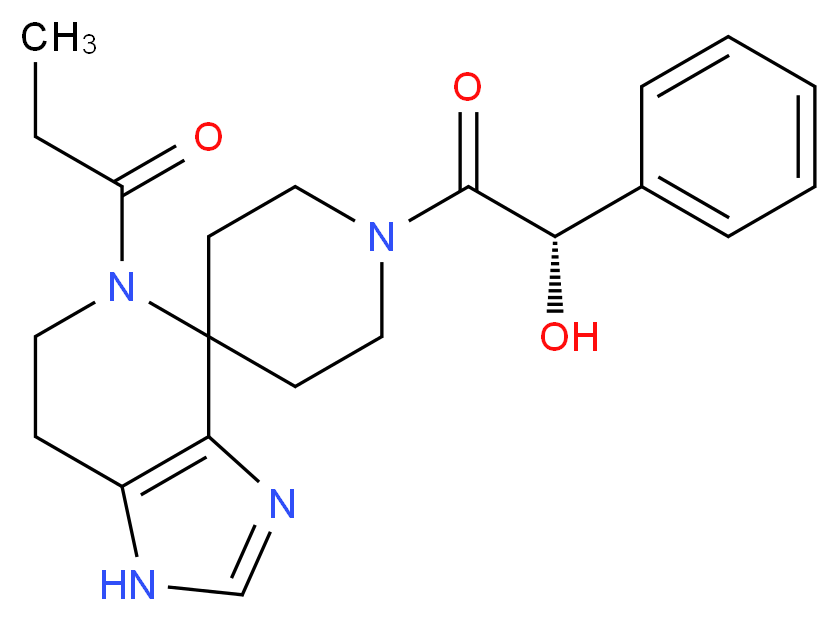 (1S)-2-oxo-1-phenyl-2-(5-propionyl-1,5,6,7-tetrahydro-1'H-spiro[imidazo[4,5-c]pyridine-4,4'-piperidin]-1'-yl)ethanol_Molecular_structure_CAS_)