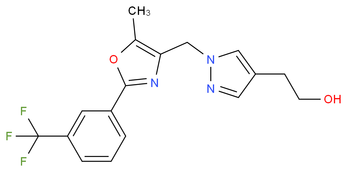 2-[1-({5-methyl-2-[3-(trifluoromethyl)phenyl]-1,3-oxazol-4-yl}methyl)-1H-pyrazol-4-yl]ethanol_Molecular_structure_CAS_)