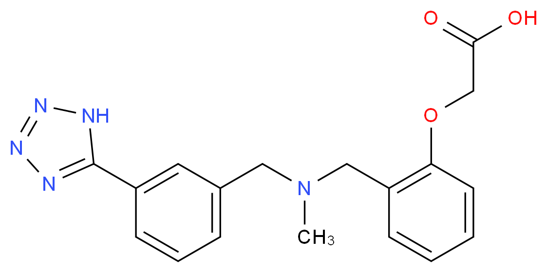 [2-({methyl[3-(1H-tetrazol-5-yl)benzyl]amino}methyl)phenoxy]acetic acid_Molecular_structure_CAS_)