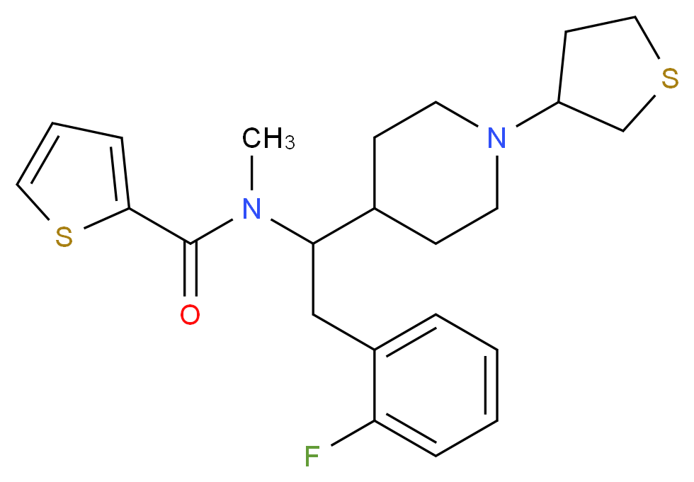 N-{2-(2-fluorophenyl)-1-[1-(tetrahydro-3-thienyl)-4-piperidinyl]ethyl}-N-methyl-2-thiophenecarboxamide_Molecular_structure_CAS_)