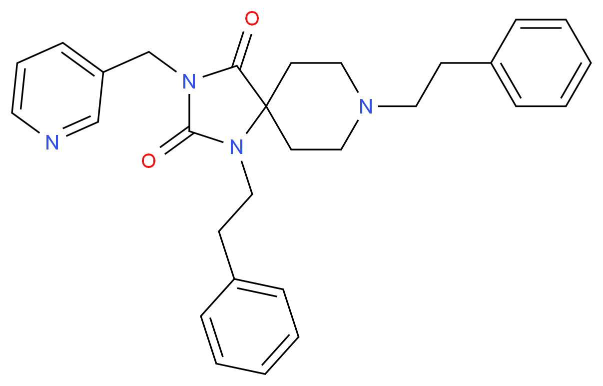 1,8-bis(2-phenylethyl)-3-(3-pyridinylmethyl)-1,3,8-triazaspiro[4.5]decane-2,4-dione_Molecular_structure_CAS_)