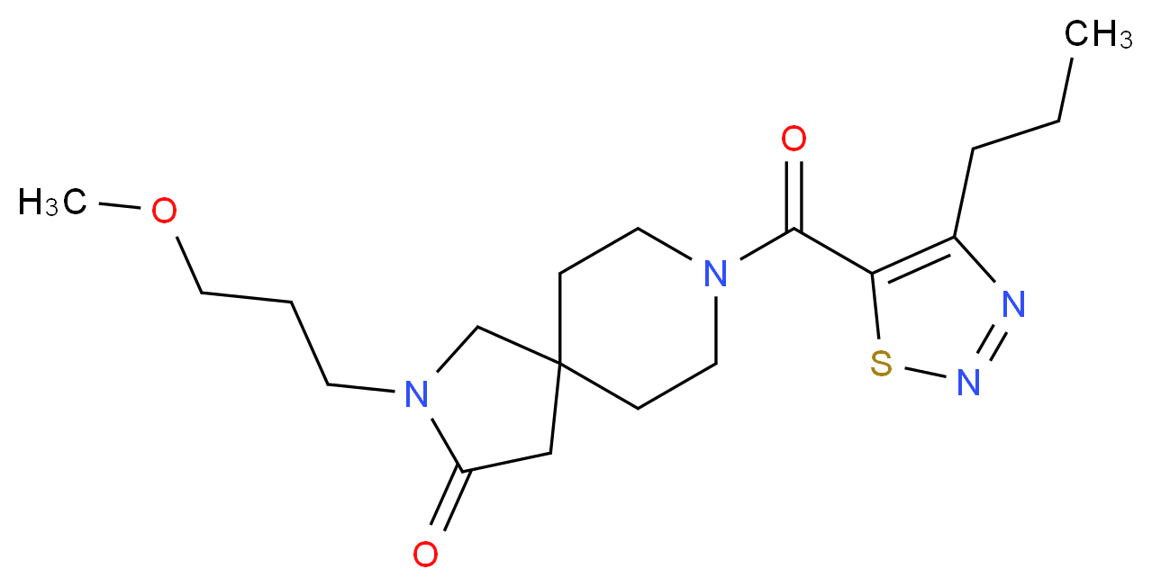 2-(3-methoxypropyl)-8-[(4-propyl-1,2,3-thiadiazol-5-yl)carbonyl]-2,8-diazaspiro[4.5]decan-3-one_Molecular_structure_CAS_)