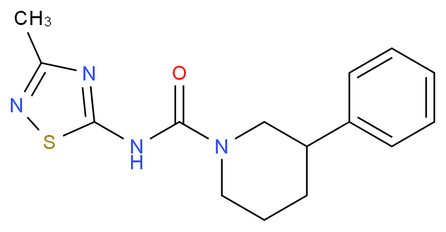 N-(3-methyl-1,2,4-thiadiazol-5-yl)-3-phenylpiperidine-1-carboxamide_Molecular_structure_CAS_)