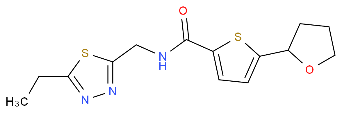 N-[(5-ethyl-1,3,4-thiadiazol-2-yl)methyl]-5-(tetrahydro-2-furanyl)-2-thiophenecarboxamide_Molecular_structure_CAS_)