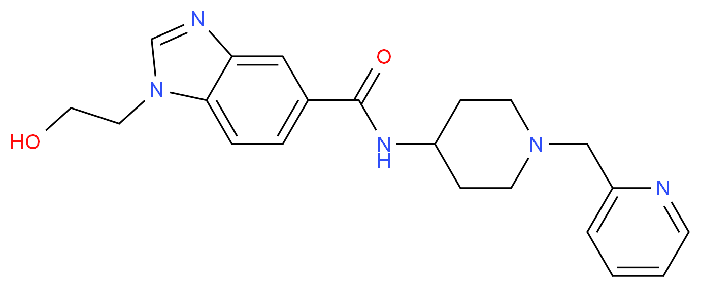1-(2-hydroxyethyl)-N-[1-(pyridin-2-ylmethyl)piperidin-4-yl]-1H-benzimidazole-5-carboxamide_Molecular_structure_CAS_)