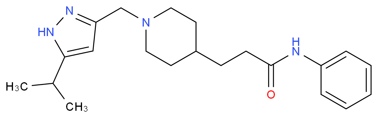 3-{1-[(5-isopropyl-1H-pyrazol-3-yl)methyl]-4-piperidinyl}-N-phenylpropanamide_Molecular_structure_CAS_)
