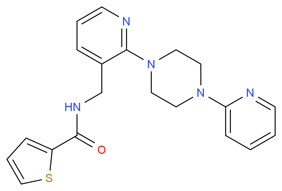 N-({2-[4-(2-pyridinyl)-1-piperazinyl]-3-pyridinyl}methyl)-2-thiophenecarboxamide_Molecular_structure_CAS_)