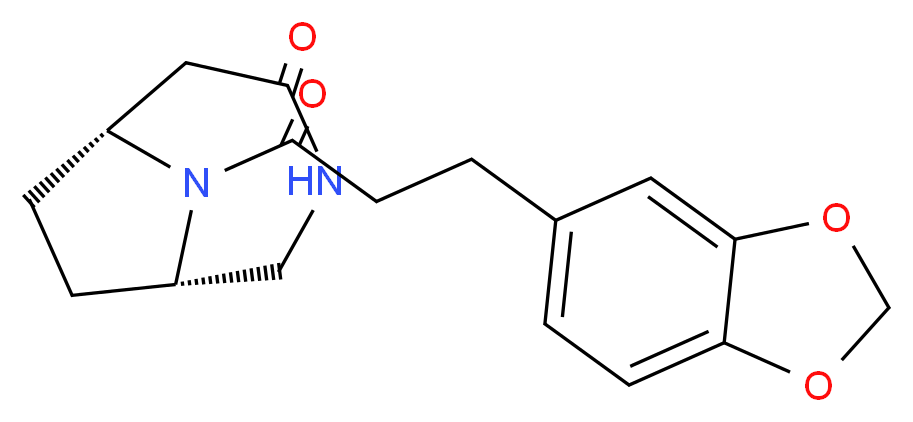 (1S*,6R*)-9-[3-(1,3-benzodioxol-5-yl)propanoyl]-3,9-diazabicyclo[4.2.1]nonan-4-one_Molecular_structure_CAS_)