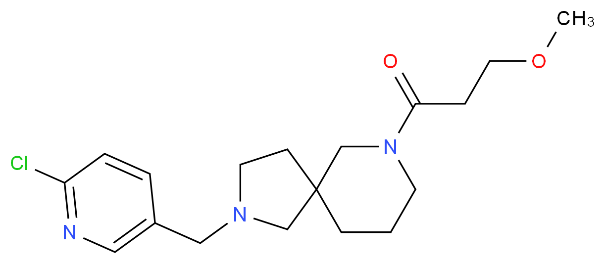 2-[(6-chloropyridin-3-yl)methyl]-7-(3-methoxypropanoyl)-2,7-diazaspiro[4.5]decane_Molecular_structure_CAS_)