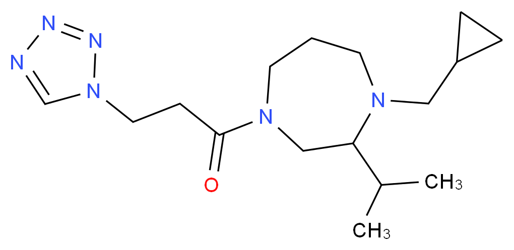 1-(cyclopropylmethyl)-2-isopropyl-4-[3-(1H-tetrazol-1-yl)propanoyl]-1,4-diazepane_Molecular_structure_CAS_)