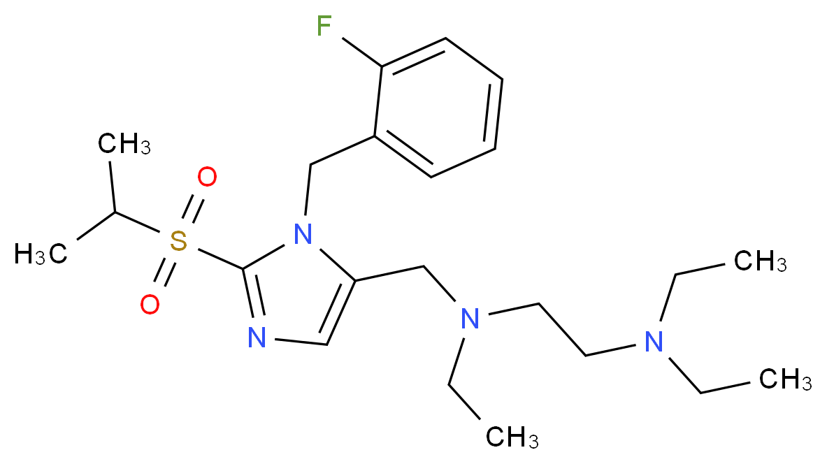N,N,N'-triethyl-N'-{[1-(2-fluorobenzyl)-2-(isopropylsulfonyl)-1H-imidazol-5-yl]methyl}-1,2-ethanediamine_Molecular_structure_CAS_)