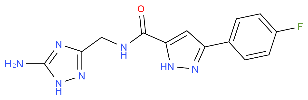 N-[(5-amino-1H-1,2,4-triazol-3-yl)methyl]-3-(4-fluorophenyl)-1H-pyrazole-5-carboxamide_Molecular_structure_CAS_)