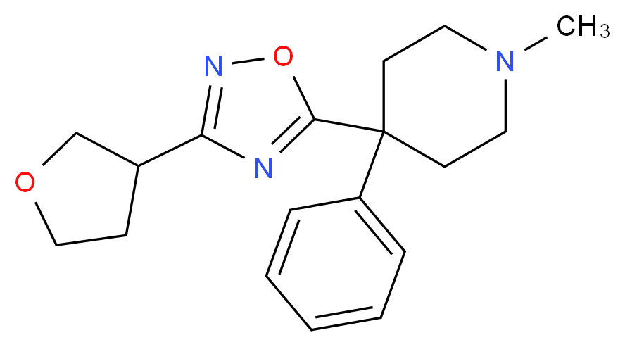 1-methyl-4-phenyl-4-[3-(tetrahydrofuran-3-yl)-1,2,4-oxadiazol-5-yl]piperidine_Molecular_structure_CAS_)