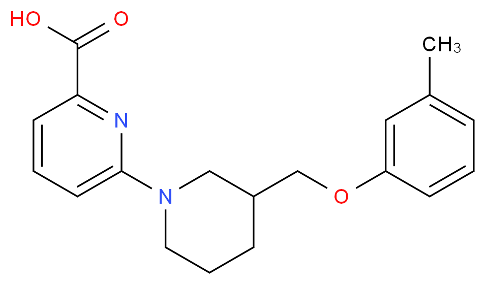 6-{3-[(3-methylphenoxy)methyl]-1-piperidinyl}-2-pyridinecarboxylic acid_Molecular_structure_CAS_)