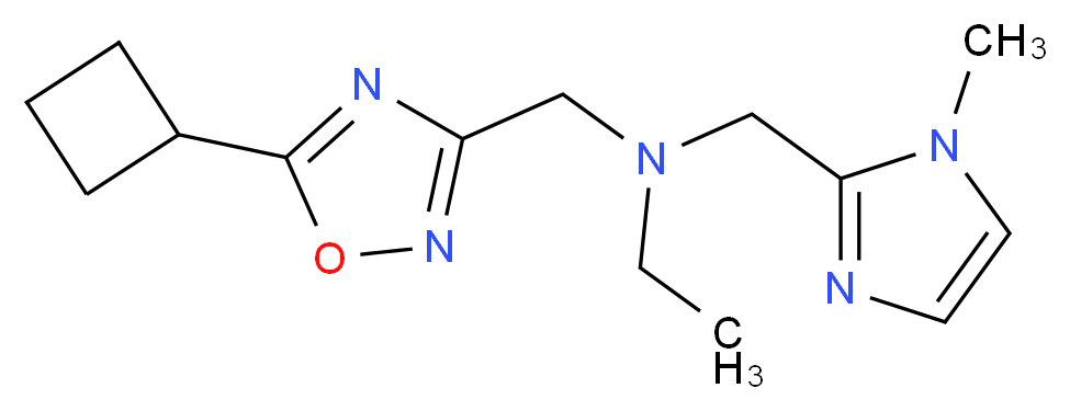 N-[(5-cyclobutyl-1,2,4-oxadiazol-3-yl)methyl]-N-[(1-methyl-1H-imidazol-2-yl)methyl]ethanamine_Molecular_structure_CAS_)