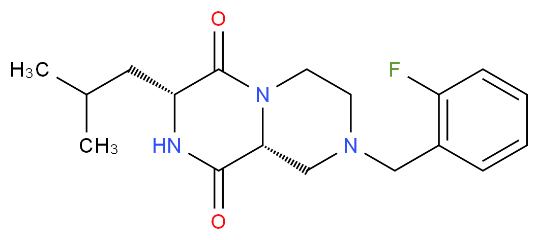 (3R,9aR)-8-(2-fluorobenzyl)-3-isobutyltetrahydro-2H-pyrazino[1,2-a]pyrazine-1,4(3H,6H)-dione_Molecular_structure_CAS_)