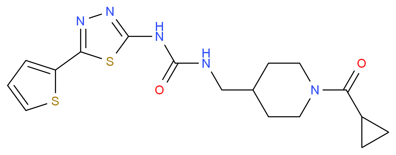 N-{[1-(cyclopropylcarbonyl)piperidin-4-yl]methyl}-N'-[5-(2-thienyl)-1,3,4-thiadiazol-2-yl]urea_Molecular_structure_CAS_)