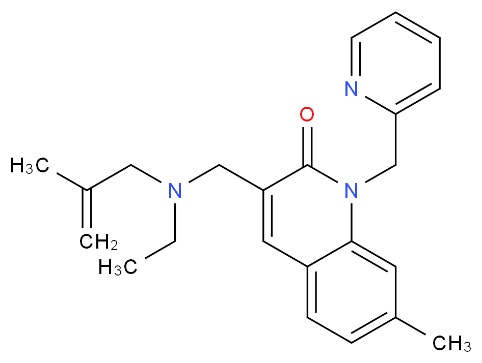 3-{[ethyl(2-methyl-2-propen-1-yl)amino]methyl}-7-methyl-1-(2-pyridinylmethyl)-2(1H)-quinolinone_Molecular_structure_CAS_)