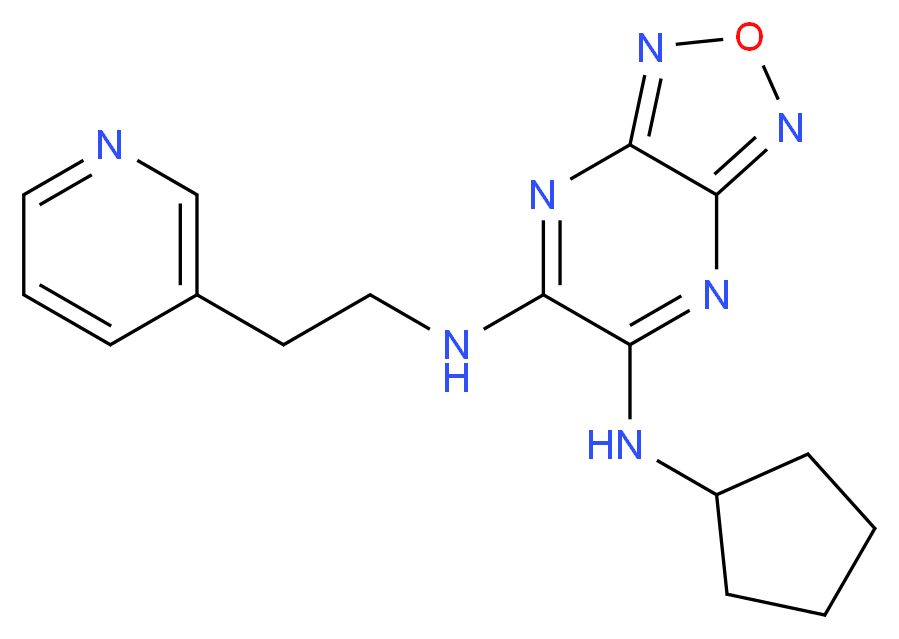 N-cyclopentyl-N'-[2-(3-pyridinyl)ethyl][1,2,5]oxadiazolo[3,4-b]pyrazine-5,6-diamine_Molecular_structure_CAS_)