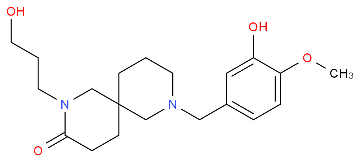 8-(3-hydroxy-4-methoxybenzyl)-2-(3-hydroxypropyl)-2,8-diazaspiro[5.5]undecan-3-one_Molecular_structure_CAS_)