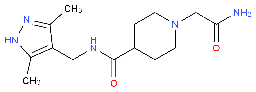 1-(2-amino-2-oxoethyl)-N-[(3,5-dimethyl-1H-pyrazol-4-yl)methyl]-4-piperidinecarboxamide_Molecular_structure_CAS_)
