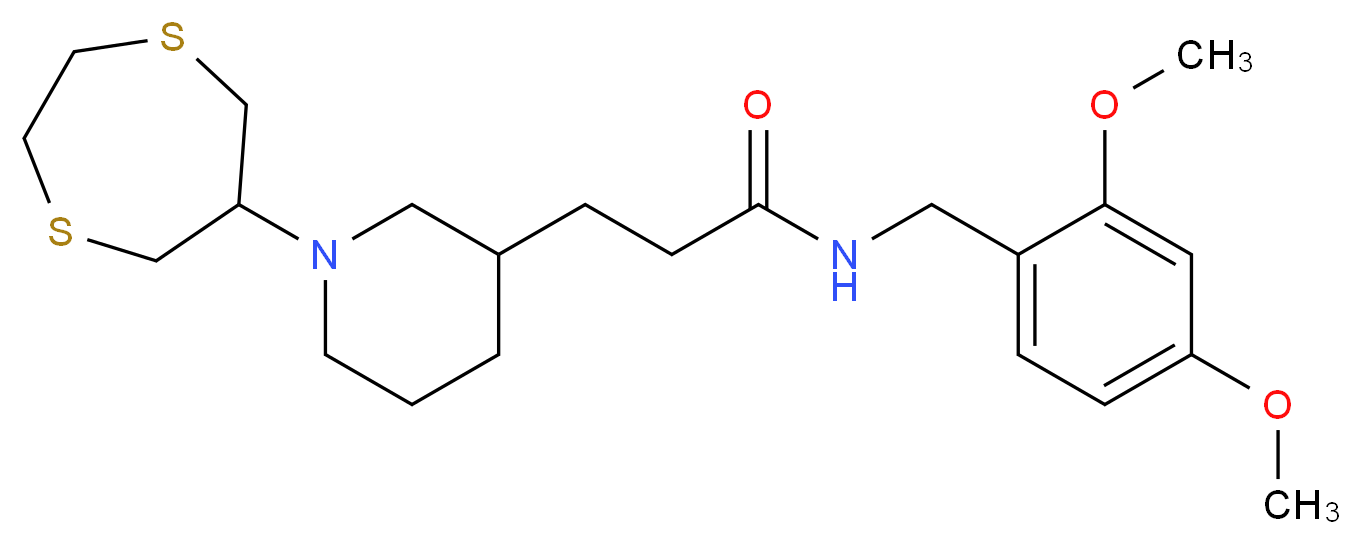 N-(2,4-dimethoxybenzyl)-3-[1-(1,4-dithiepan-6-yl)-3-piperidinyl]propanamide_Molecular_structure_CAS_)