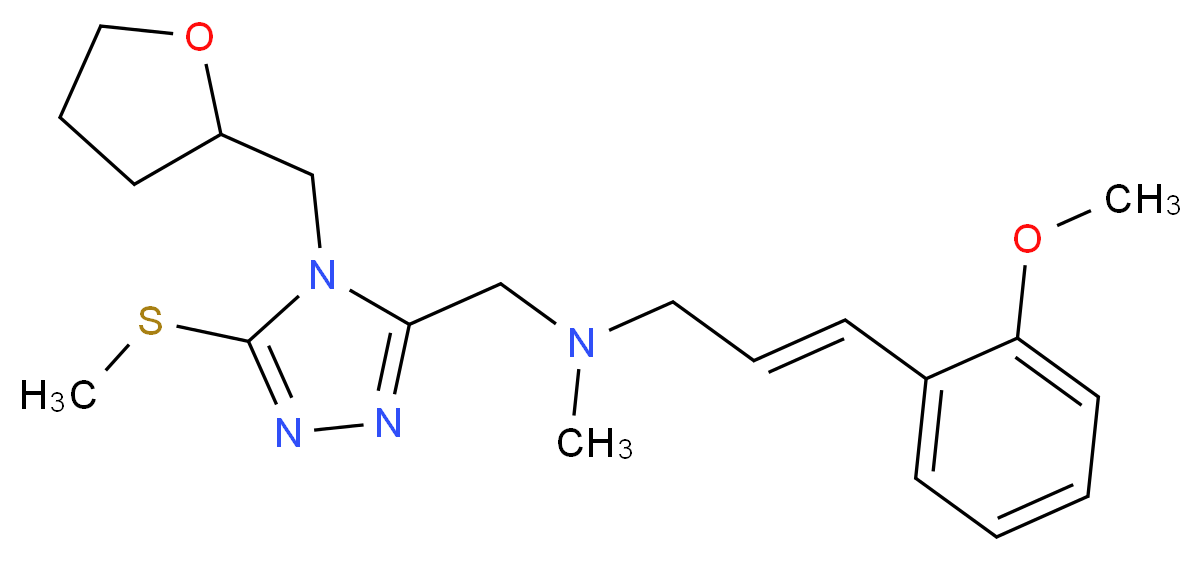 (2E)-3-(2-methoxyphenyl)-N-methyl-N-{[5-(methylthio)-4-(tetrahydro-2-furanylmethyl)-4H-1,2,4-triazol-3-yl]methyl}-2-propen-1-amine_Molecular_structure_CAS_)