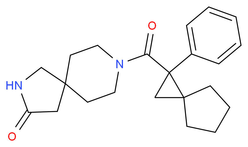 8-[(1-phenylspiro[2.4]hept-1-yl)carbonyl]-2,8-diazaspiro[4.5]decan-3-one_Molecular_structure_CAS_)