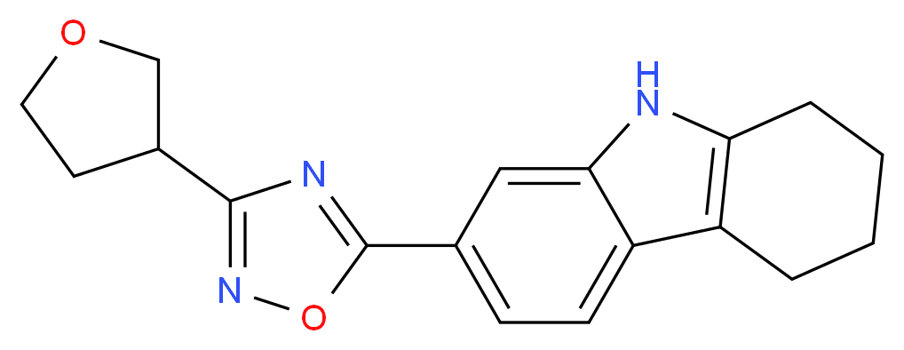 7-[3-(tetrahydrofuran-3-yl)-1,2,4-oxadiazol-5-yl]-2,3,4,9-tetrahydro-1H-carbazole_Molecular_structure_CAS_)
