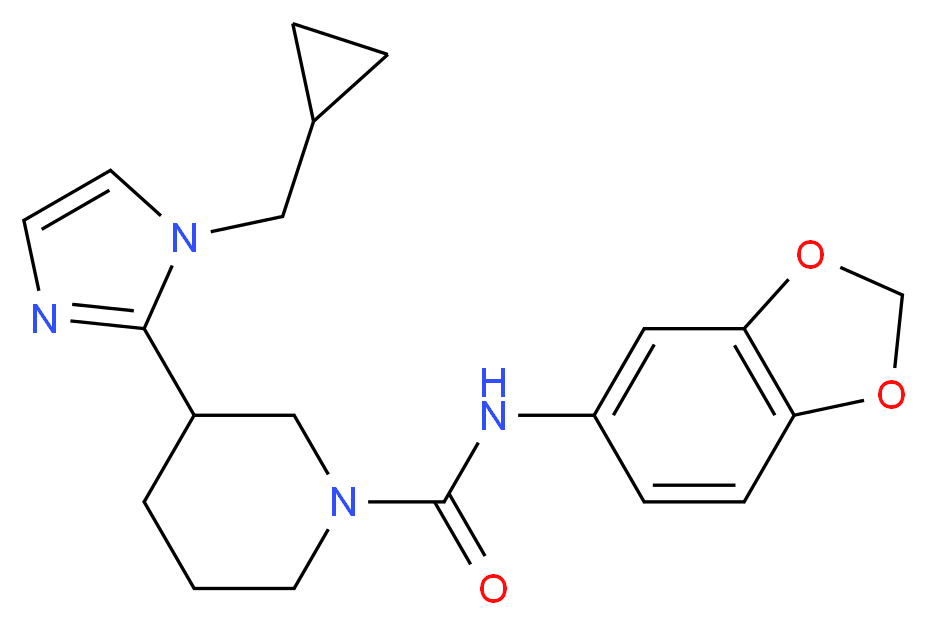 N-1,3-benzodioxol-5-yl-3-[1-(cyclopropylmethyl)-1H-imidazol-2-yl]-1-piperidinecarboxamide_Molecular_structure_CAS_)