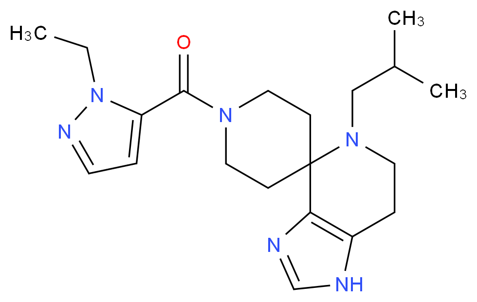 1'-[(1-ethyl-1H-pyrazol-5-yl)carbonyl]-5-isobutyl-1,5,6,7-tetrahydrospiro[imidazo[4,5-c]pyridine-4,4'-piperidine]_Molecular_structure_CAS_)