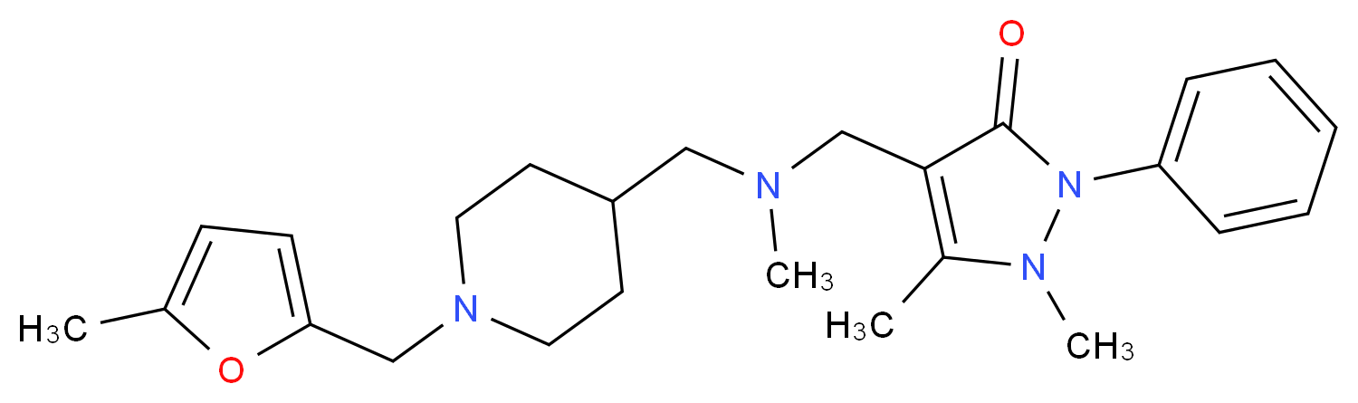 1,5-dimethyl-4-{[methyl({1-[(5-methyl-2-furyl)methyl]-4-piperidinyl}methyl)amino]methyl}-2-phenyl-1,2-dihydro-3H-pyrazol-3-one_Molecular_structure_CAS_)