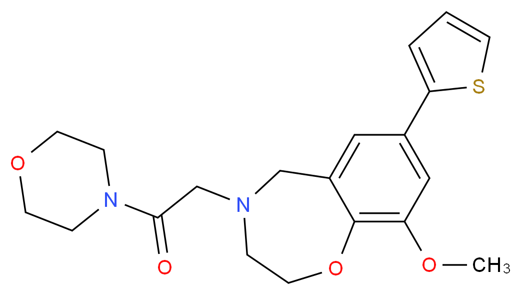 9-methoxy-4-(2-morpholin-4-yl-2-oxoethyl)-7-(2-thienyl)-2,3,4,5-tetrahydro-1,4-benzoxazepine_Molecular_structure_CAS_)